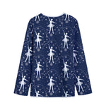 Snowflake Ballet Pattern Print Long Sleeve Short Coat