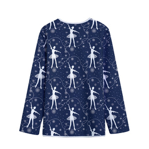 Snowflake Ballet Pattern Print Long Sleeve Short Coat