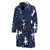 Snowflake Ballet Pattern Print Men's Bathrobe