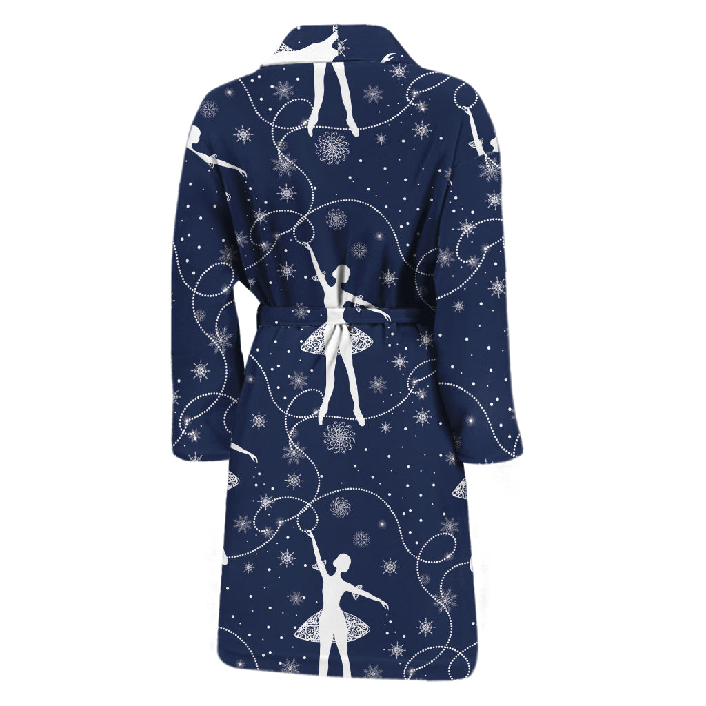 Snowflake Ballet Pattern Print Men's Bathrobe