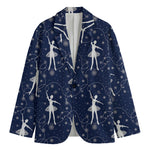 Snowflake Ballet Pattern Print Men's Blazer