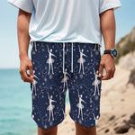 Snowflake Ballet Pattern Print Men's Cargo Shorts