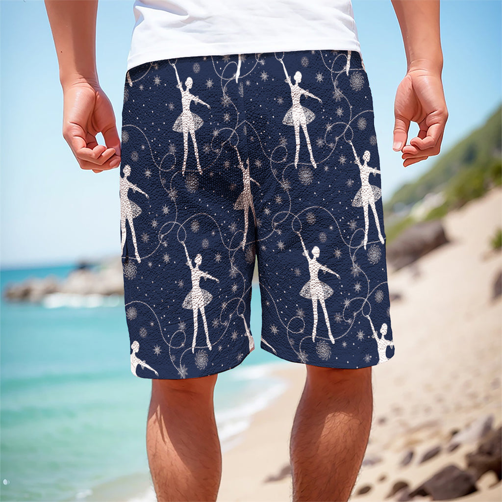 Snowflake Ballet Pattern Print Men's Cargo Shorts