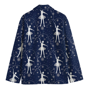 Snowflake Ballet Pattern Print Men's Cotton Blazer