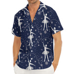 Snowflake Ballet Pattern Print Men's Deep V-Neck Shirt