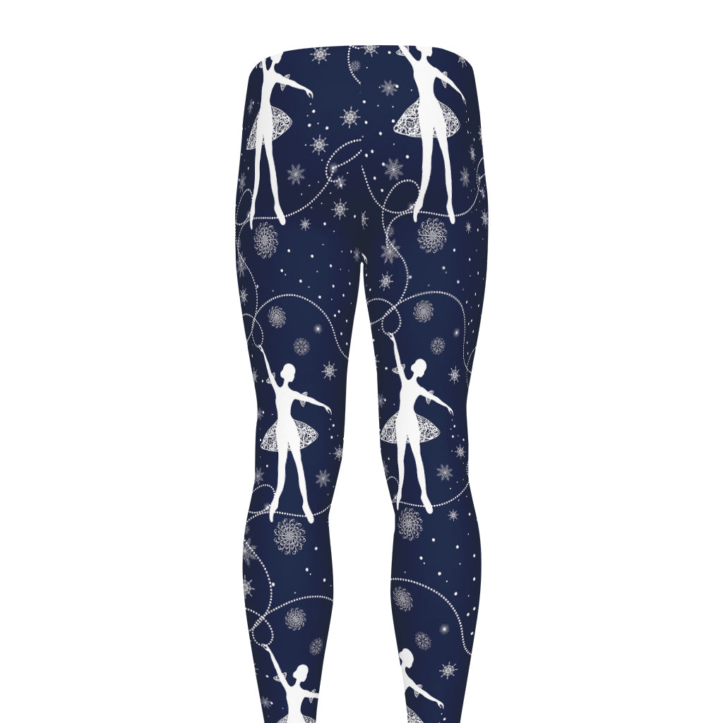 Snowflake Ballet Pattern Print Men's leggings