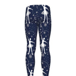 Snowflake Ballet Pattern Print Men's leggings