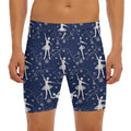 Snowflake Ballet Pattern Print Men's Long Boxer Briefs