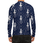 Snowflake Ballet Pattern Print Men's Long Sleeve Rash Guard