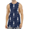 Snowflake Ballet Pattern Print Men's Muscle Tank Top