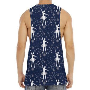 Snowflake Ballet Pattern Print Men's Muscle Tank Top