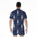 Snowflake Ballet Pattern Print Men's Rompers