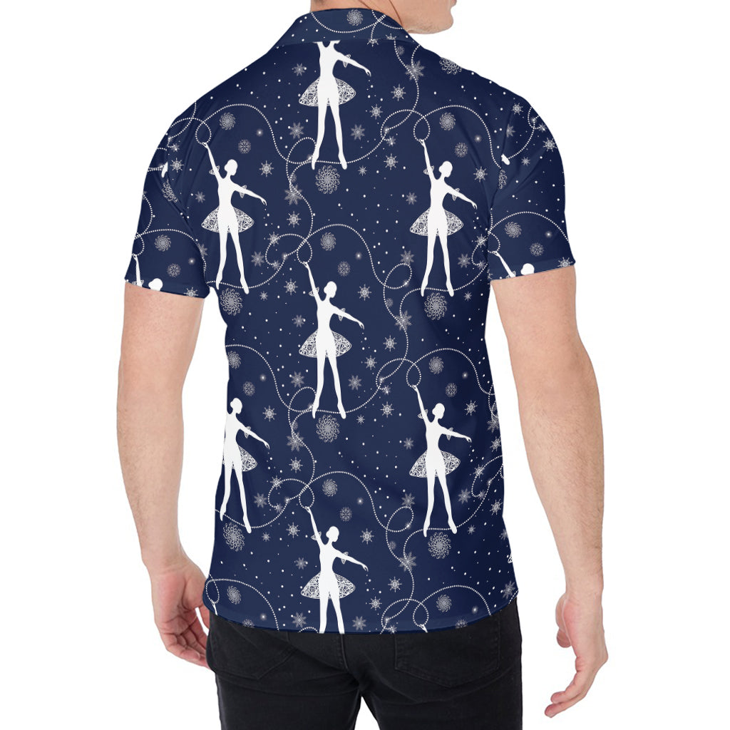 Snowflake Ballet Pattern Print Men's Shirt
