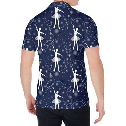 Snowflake Ballet Pattern Print Men's Shirt