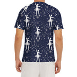 Snowflake Ballet Pattern Print Men's Short Sleeve Rash Guard