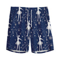 Snowflake Ballet Pattern Print Men's Athletic Shorts
