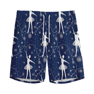 Snowflake Ballet Pattern Print Men's Sports Shorts