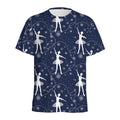 Snowflake Ballet Pattern Print Men's Athletic T-Shirt