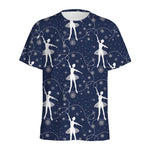 Snowflake Ballet Pattern Print Men's Sports T-Shirt
