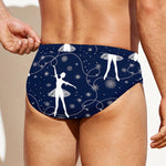 Snowflake Ballet Pattern Print Men's Swim Briefs