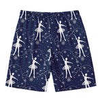 Snowflake Ballet Pattern Print Men's Swim Trunks