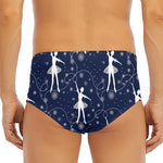 Snowflake Ballet Pattern Print Men's Triangle Swim Briefs