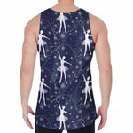 Snowflake Ballet Pattern Print Men's Velvet Tank Top