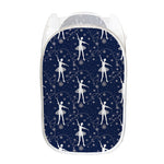Snowflake Ballet Pattern Print Mesh Laundry Hamper