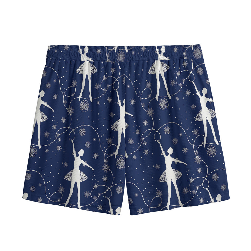 Snowflake Ballet Pattern Print Mesh Shorts