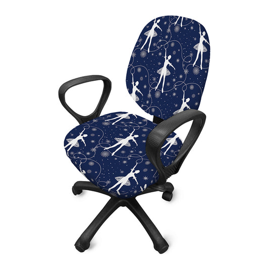 Snowflake Ballet Pattern Print Office Chair Cover