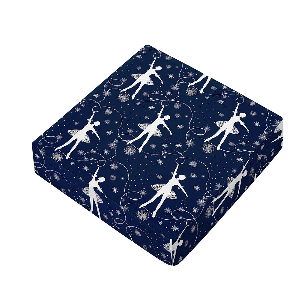 Snowflake Ballet Pattern Print Outdoor Seat Cushion Cover