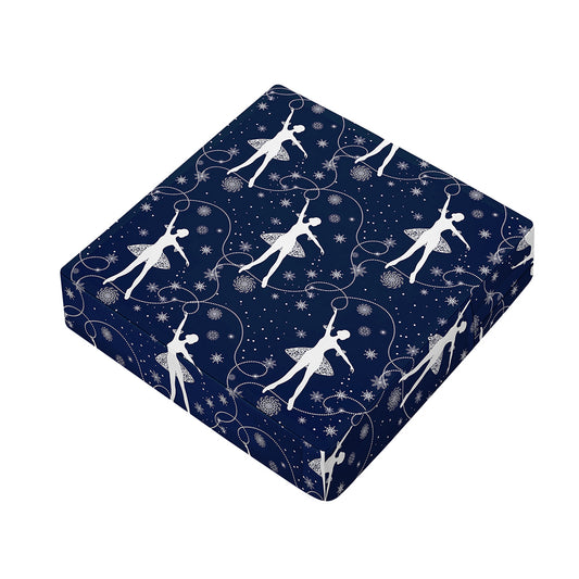 Snowflake Ballet Pattern Print Outdoor Seat Cushion Cover