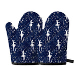 Snowflake Ballet Pattern Print Oven Mitts