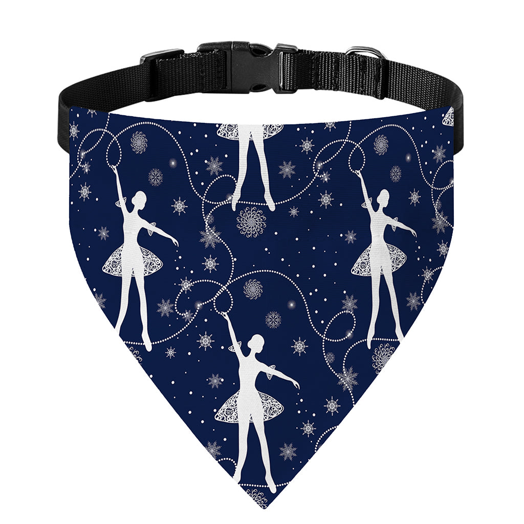 Snowflake Ballet Pattern Print Over The Collar Dog Bandana