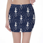 Snowflake Ballet Pattern Print Pencil Mini Skirt