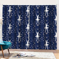 Snowflake Ballet Pattern Print Pencil Pleat Curtains