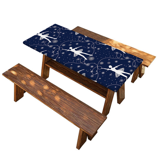 Snowflake Ballet Pattern Print Picnic Table Cover