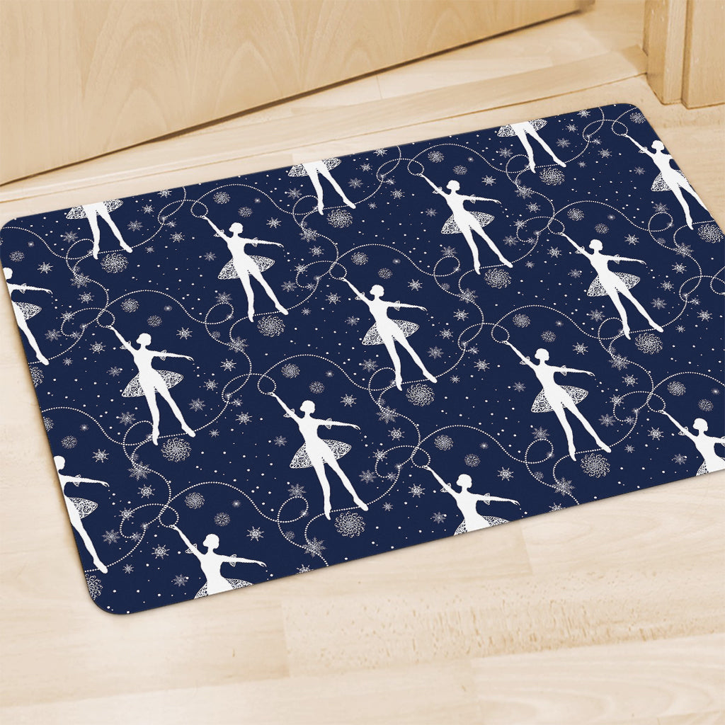 Snowflake Ballet Pattern Print Polyester Doormat