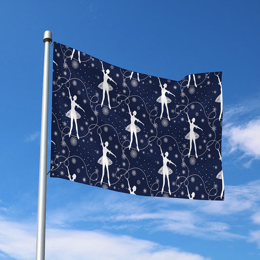 Snowflake Ballet Pattern Print Polyester Flag