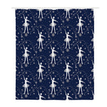 Snowflake Ballet Pattern Print Polyester Shower Curtain