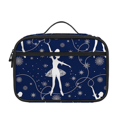 Snowflake Ballet Pattern Print Portable Lunch Bag