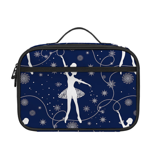 Snowflake Ballet Pattern Print Portable Lunch Bag
