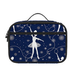 Snowflake Ballet Pattern Print Portable Lunch Bag