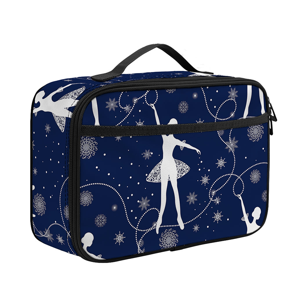 Snowflake Ballet Pattern Print Portable Lunch Bag