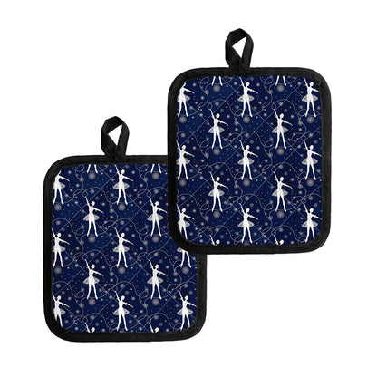 Snowflake Ballet Pattern Print Pot Holders