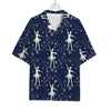 Snowflake Ballet Pattern Print Rayon Hawaiian Shirt