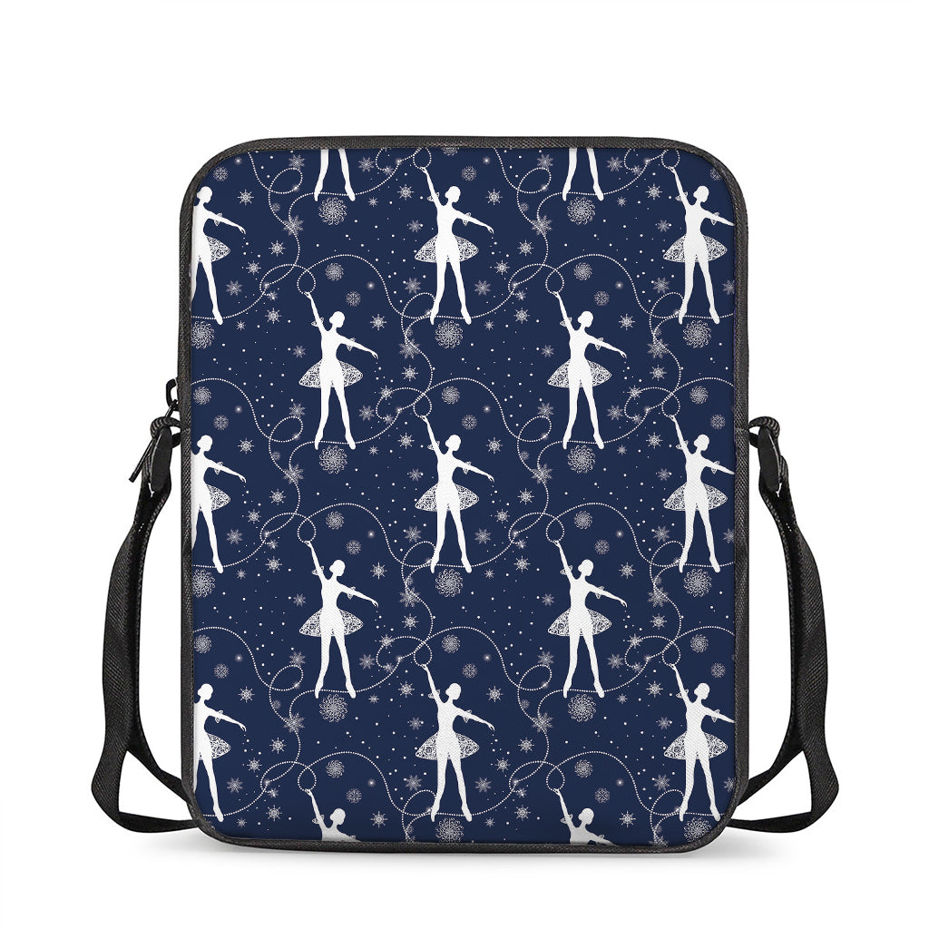 Snowflake Ballet Pattern Print Rectangular Crossbody Bag