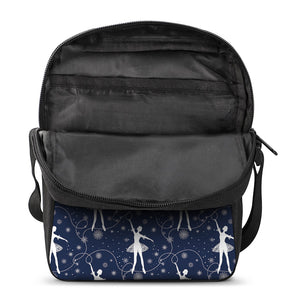 Snowflake Ballet Pattern Print Rectangular Crossbody Bag