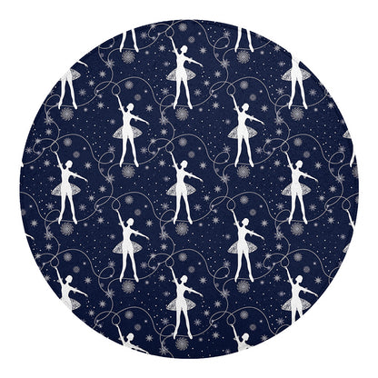 Snowflake Ballet Pattern Print Round Blanket