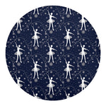 Snowflake Ballet Pattern Print Round Blanket
